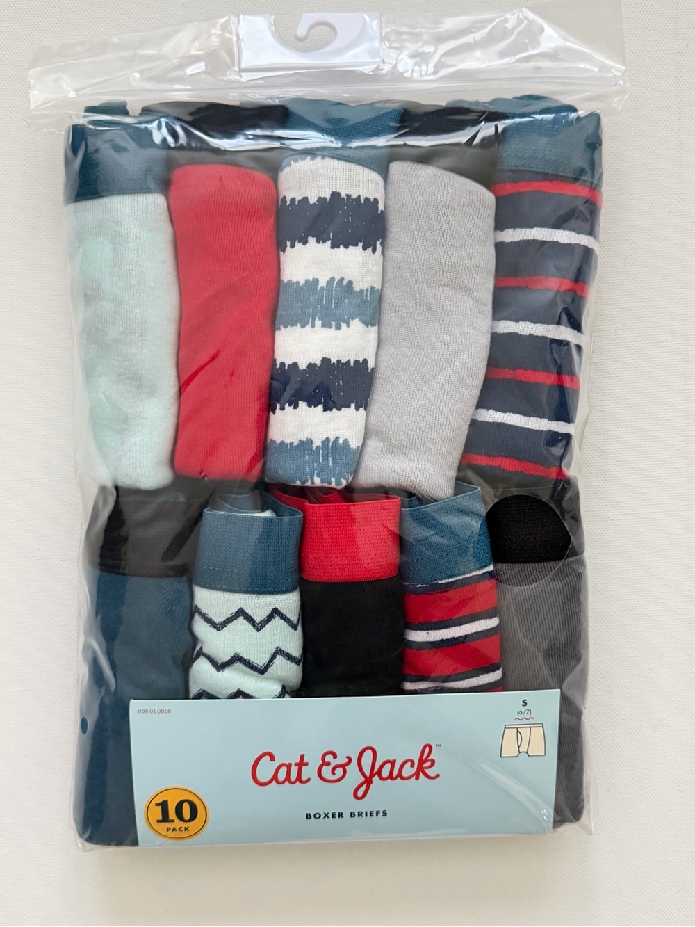 Cat & Jack 10-Pack Boys Boxer Briefs Size S (6/7)